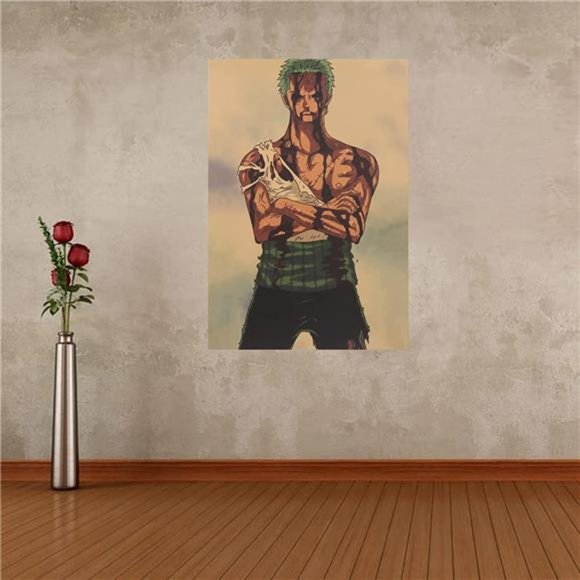Japanese Anime Poster One Piece Poster Zoro Poster 20x14 inch Kraft Paper